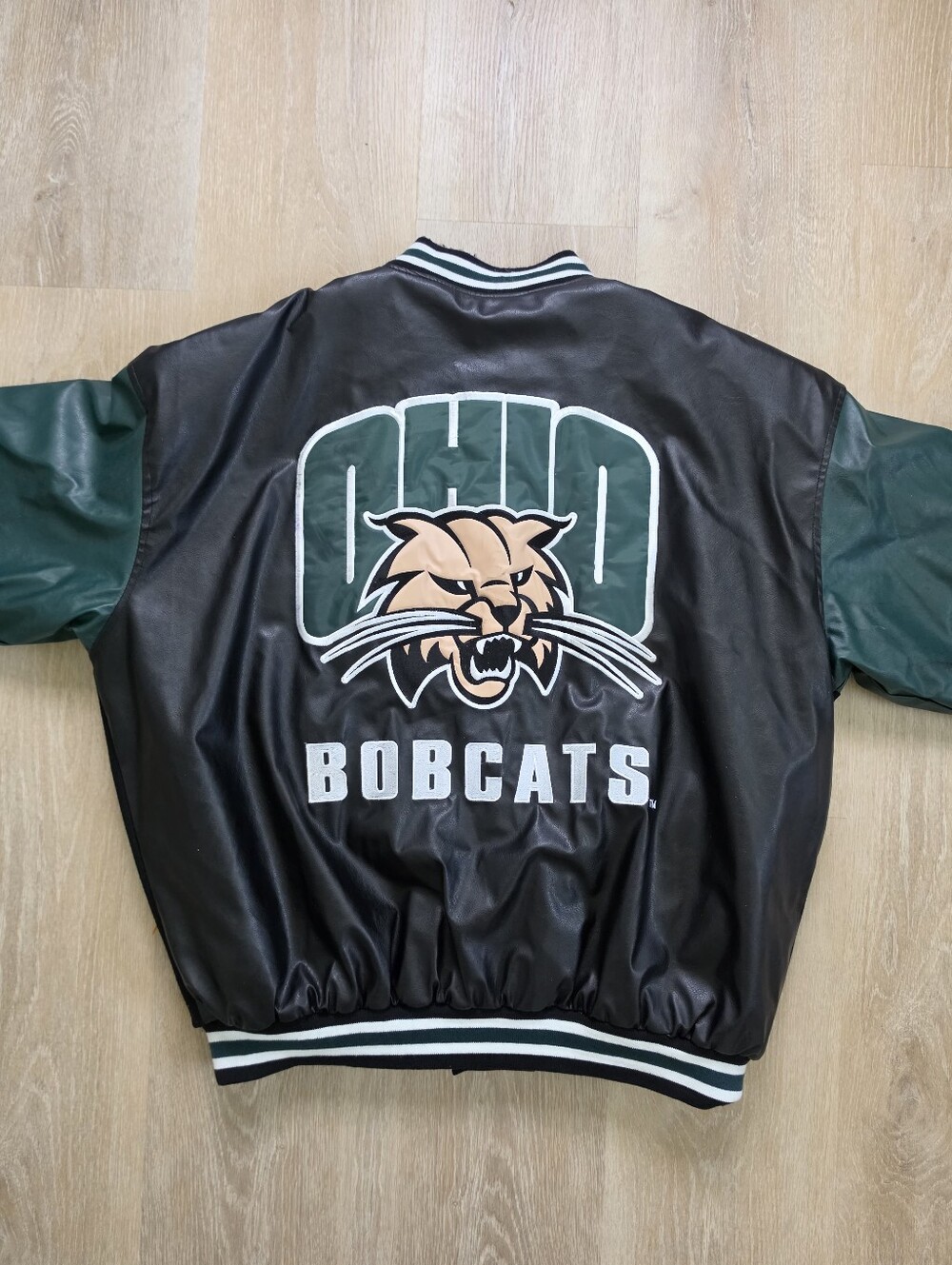 Ohio Bobcats Leather Jacket Letterman Size XXL